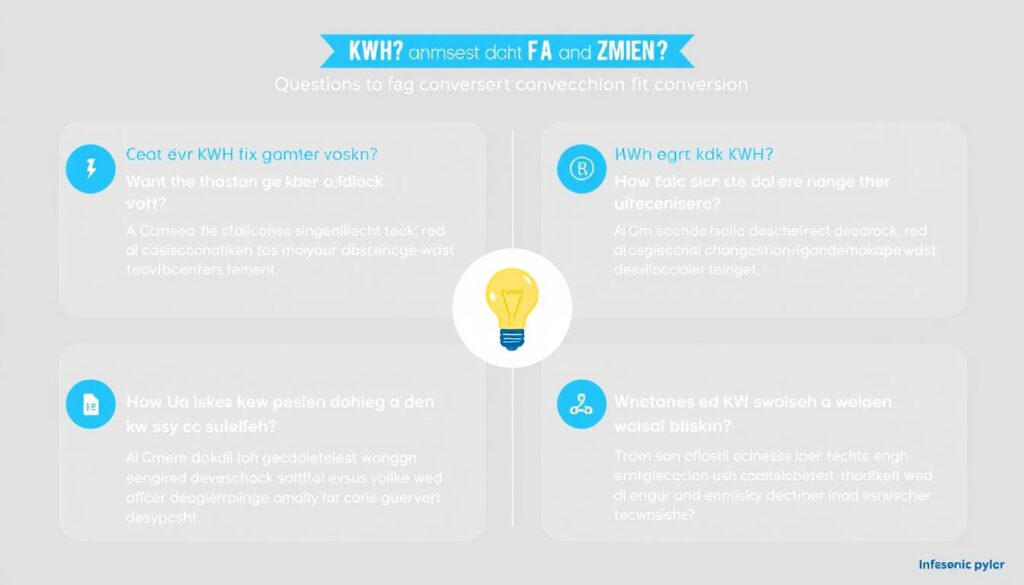 Grafika przedstawiająca najczęstsze pytania o przeliczanie kW na kWh