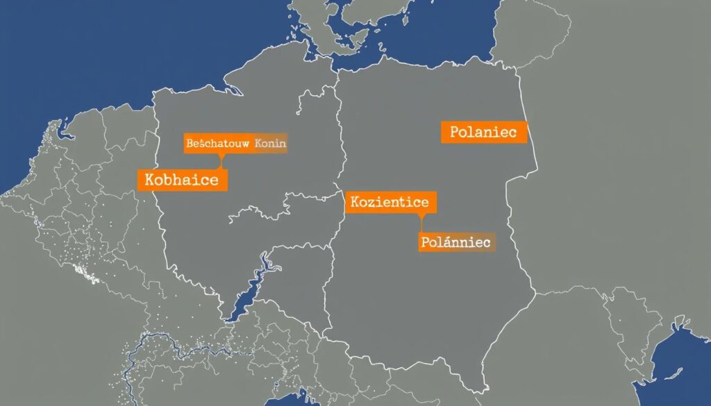 Potencjalne lokalizacje drugiej elektrowni jądrowej w Polsce - Bełchatów, Konin, Kozienice i Połaniec