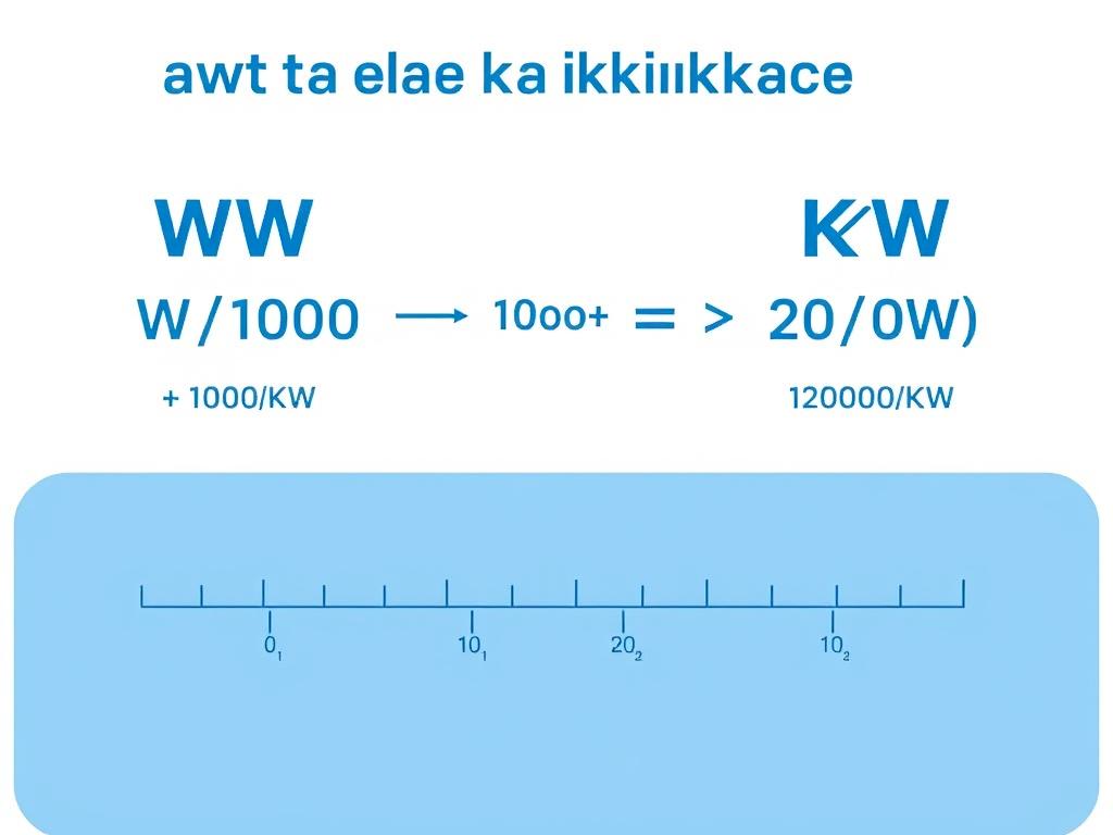 Przeliczanie watów na kilowaty - wizualizacja relacji między jednostkami