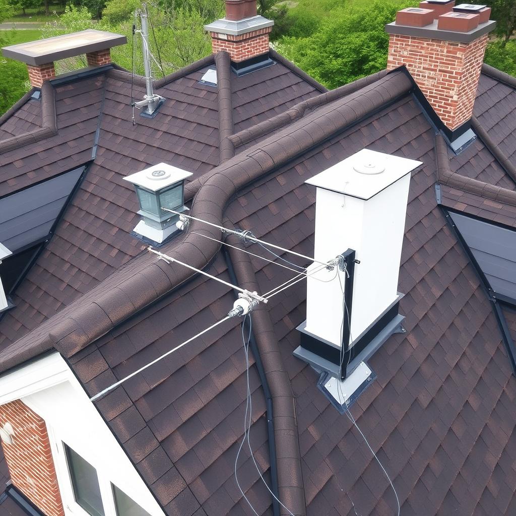 Skomplikowany dach z instalacją odgromową, cennik 2025