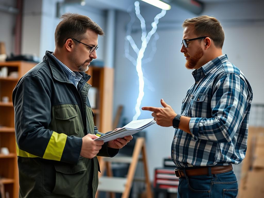 Specjalista odpowiadający na pytania klienta o instalację odgromową, cennik 2025