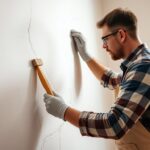 Szpachlowanie i malowanie ścian - profesjonalny wykonawca przy pracy