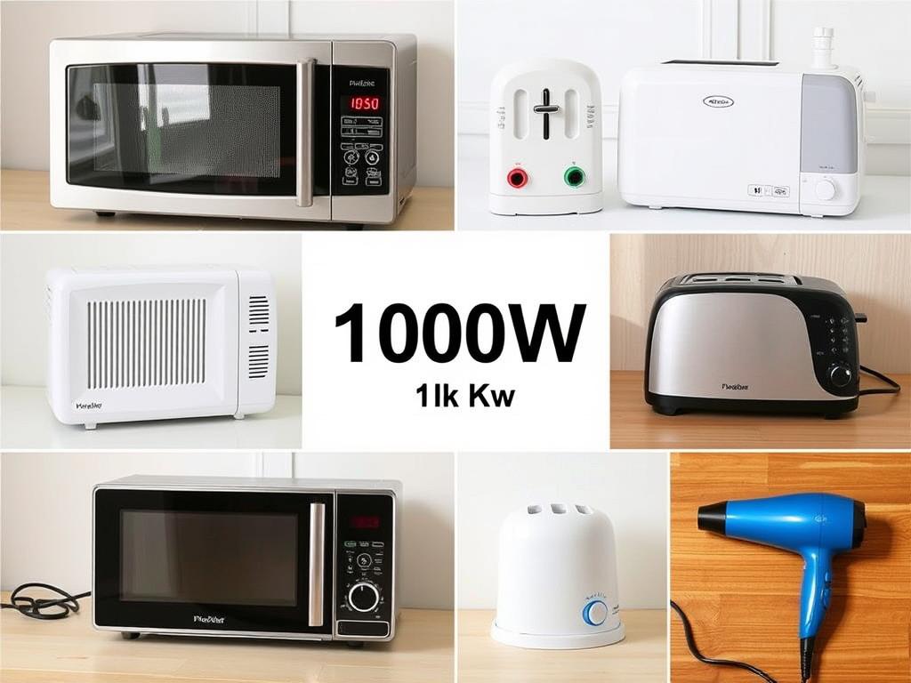 Urządzenia domowe o mocy 1000 W (1 kW)