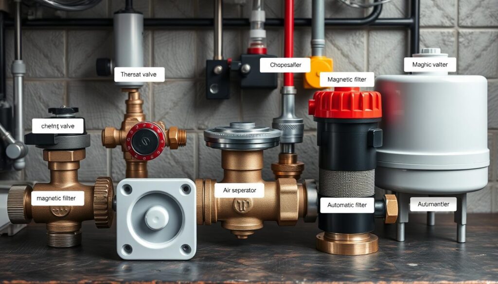 Zestaw zaworów i filtrów do instalacji CO