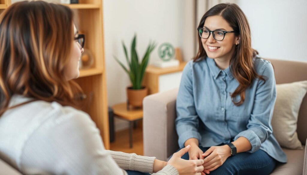Kobieta rozmawiająca z psychologiem podczas rekonwalescencji po plastyce pochwy