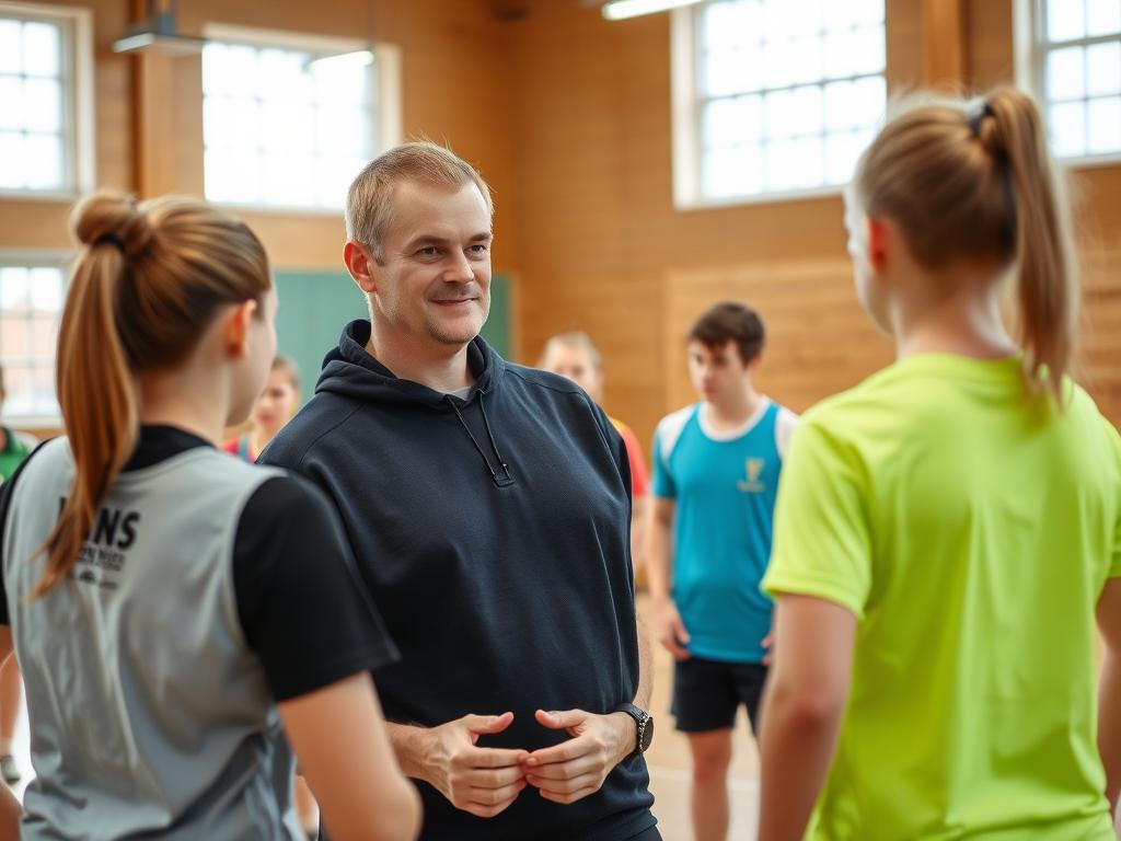 Nauczyciel wychowania fizycznego ze stopniem mianowanego podczas prowadzenia zajęć sportowych