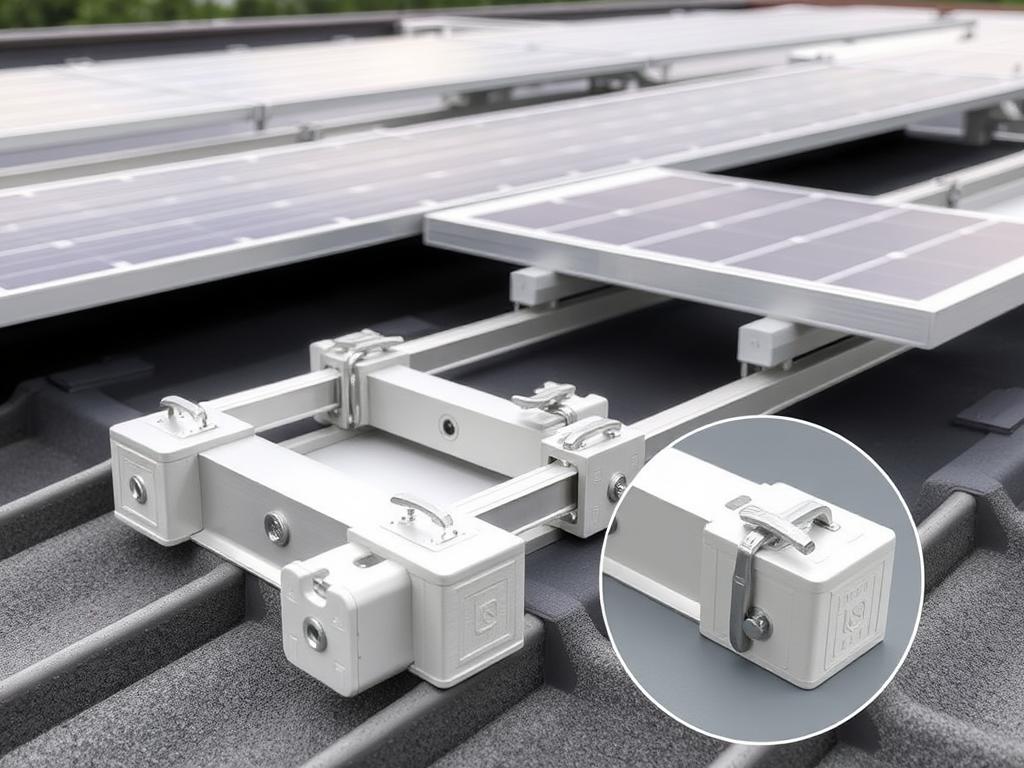 Szczegóły techniczne konstrukcji wsporczej dla paneli fotowoltaicznych na płaskim dachu
