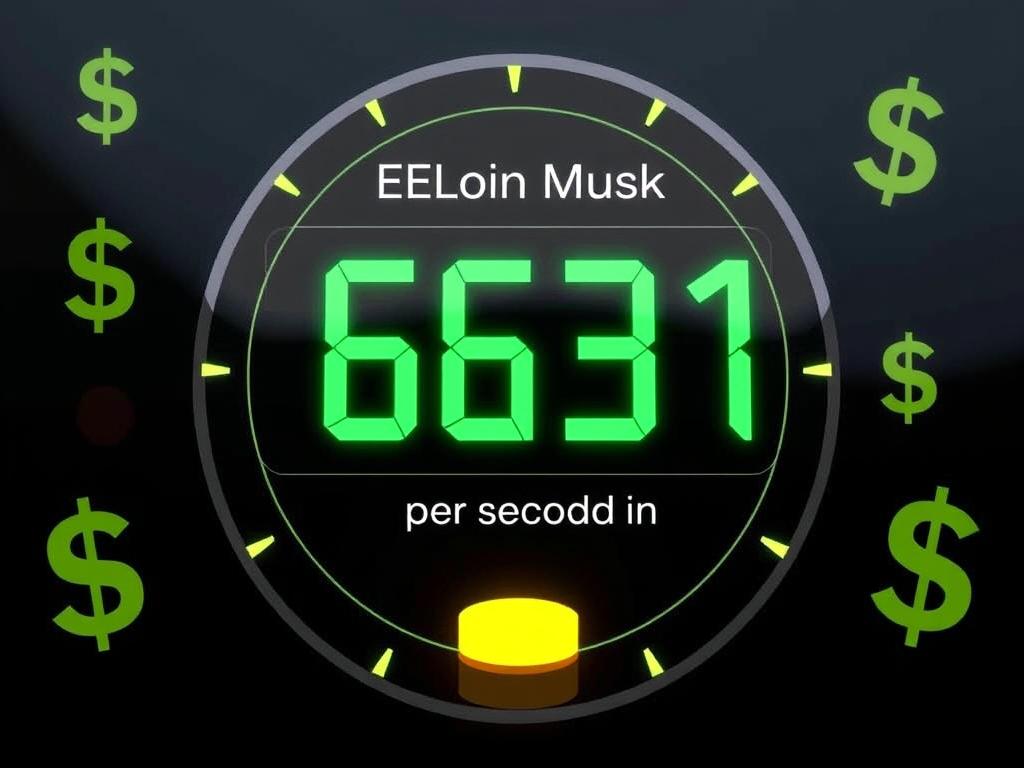 Wizualizacja zarobków Elona Muska na sekundę, pokazująca ile zarabia elon musk na sekundę Wizualizacja zarobków Elona Muska na sekundę, pokazująca ile zarabia elon musk na sekundę