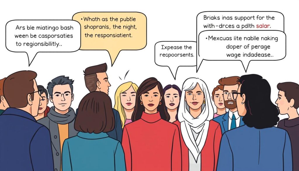 Grafika przedstawiająca różne opinie społeczeństwa na temat zarobków wójta gminy